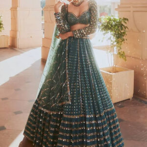 Premium Green Designer Lehenga Choli for Women | Bridal & Festive Ethnic Wear