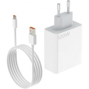 120W Fast Charging USB Adapter with Cable for Smartphones | High-Speed Power Charger