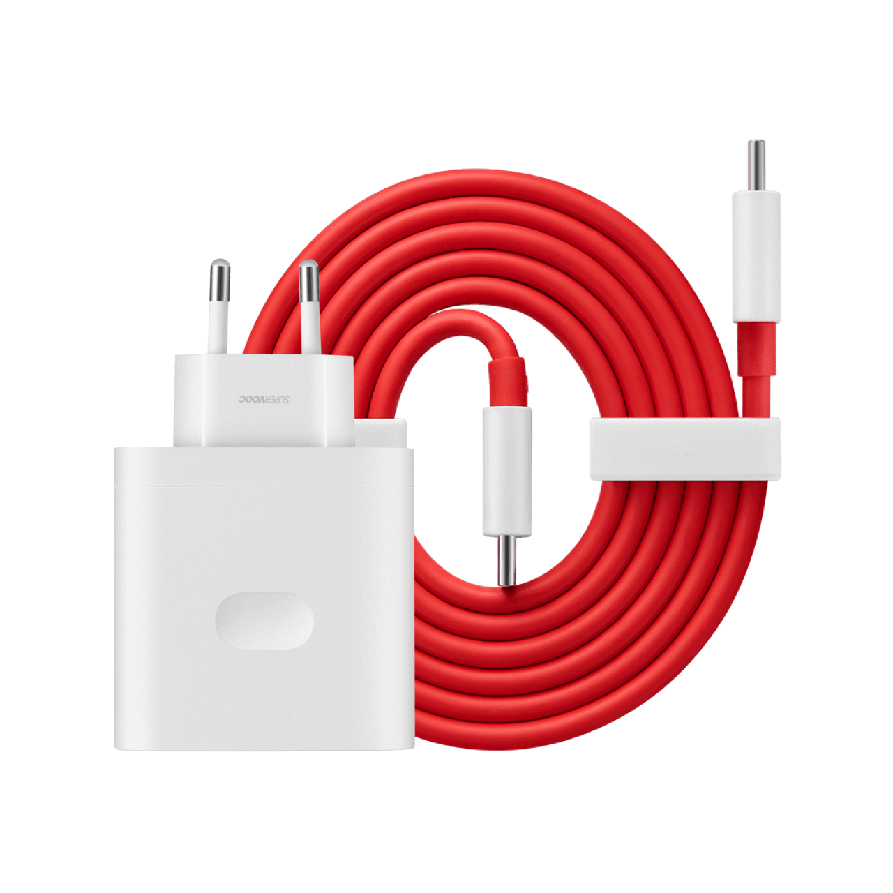 Super Fast Charging USB-C Adapter with Red Cable for Smartphones | High-Speed Power Charger